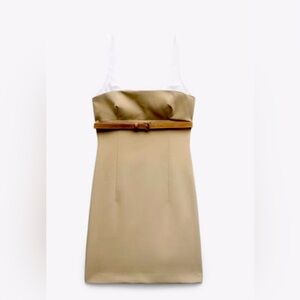 ZARA COMBINATION BELTED DRESS